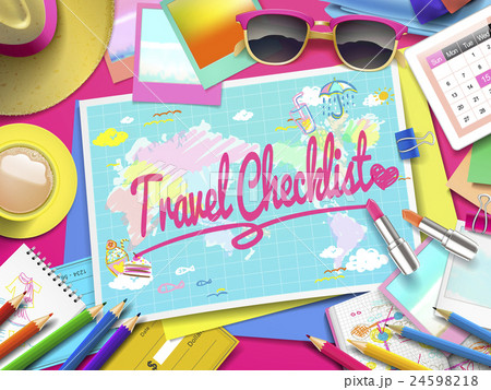 Travel Checklist on map Travel Checklist on map 24598218