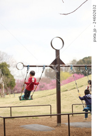 ブランコで遊ぶ子ども ブランコで遊ぶ子ども 24602632