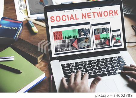 Social Network Media Connection Communication Concept Social Network Media Connection Communication Concept 24602788