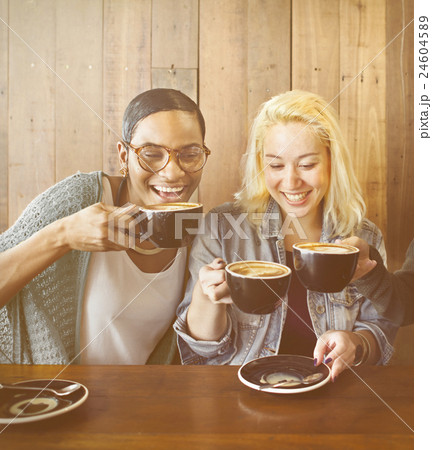 Friends Meeting Happiness Coffee Shop Concept Friends Meeting Happiness Coffee Shop Concept 24604589