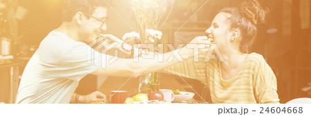 Couple Eating Food Feeding Sweet Concept 24604668