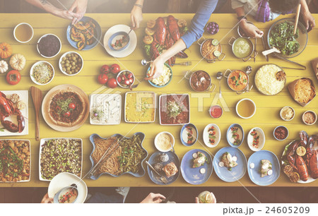 Food Festive Restaurant Party Unity Concept Food Festive Restaurant Party Unity Concept 24605209