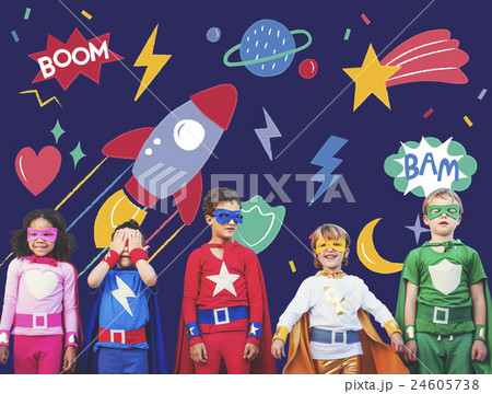 Superhero Superkid Children Hero Playful Concept Superhero Superkid Children Hero Playful Concept 24605738