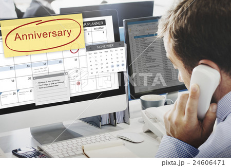 Anniversary Event Appointment Planner Calendar Concept 24606471