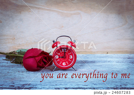 vintage watch and red rose on wooden background vintage watch and red rose on wooden background 24607283