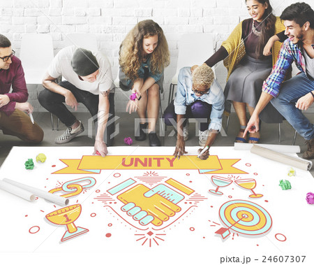 Unity Teamwork Cooperation Collaboration Concept Unity Teamwork Cooperation Collaboration Concept 24607307
