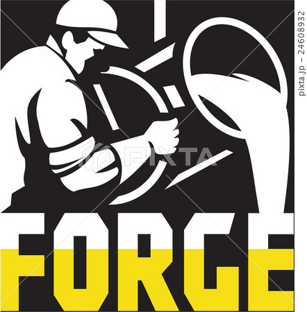 Foundry Worker Pouring Molten Metal Square Retro Foundry Worker Pouring Molten Metal Square Retro 24608932
