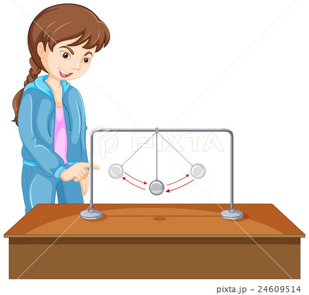 Girl experiment with gravity ball Girl experiment with gravity ball 24609514