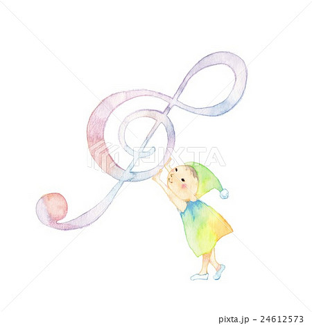音符と小人 がんばりやさんのイラスト素材 24612573 Pixta
