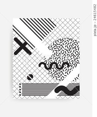 black and white Neo Memphis geometric pattern  24615482