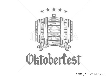 Retro styled rubber stamp with beer barrel, mug 24615728