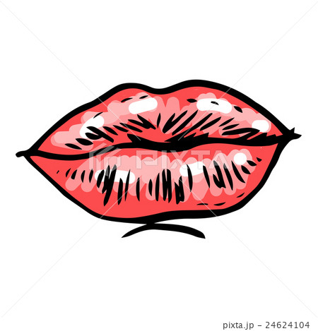 Fashion vector hand drawn female lips 24624104