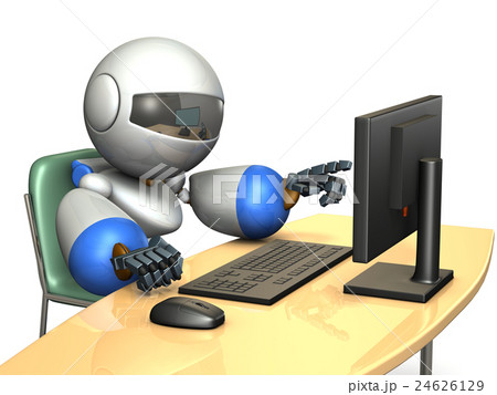 情報を検索するキュートなロボット 24626129