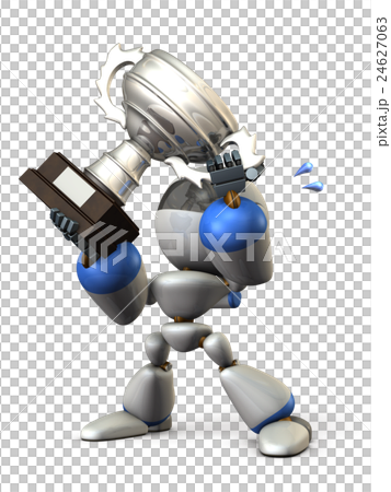優勝カップを手に取るキュートなロボット 優勝カップを手に取るキュートなロボット 24627063