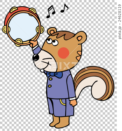 森の音楽家 りすのイラスト素材