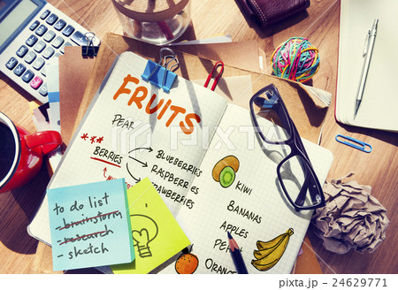 Fruits Berries Healthy Shopping List Concept 24629771