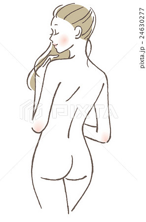後ろ姿 女性 裸のイラスト素材