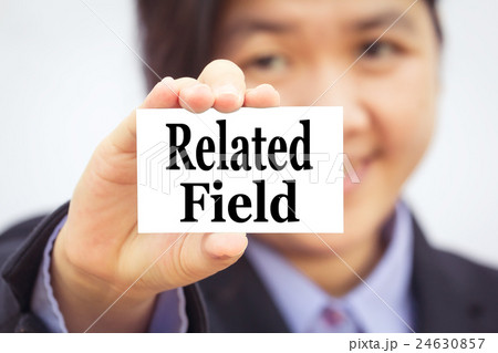 Businesswoman holding card with business message. 24630857