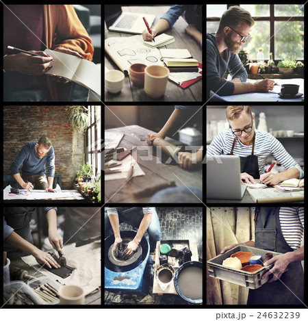 Craftsman Artist Pottery Skill Workshop Concept 24632239