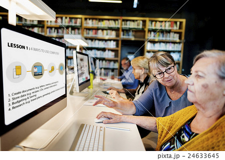 Senior Adult Computer Social Networking Connection Technology Concept 24633645