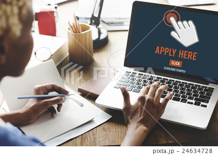 Apply Here Apply Online Job Concept 24634728