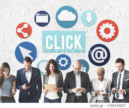 Click Network Button Communication Concept 24634887