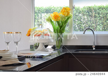 modern pantry with sink and utensil on counter top 24640944