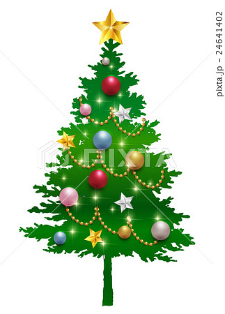 クリスマスツリー モミの木 星 アイコン のイラスト素材