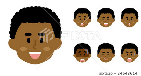 アフリカ人ビジネスマン 表情 15シリーズのイラスト素材 24643614