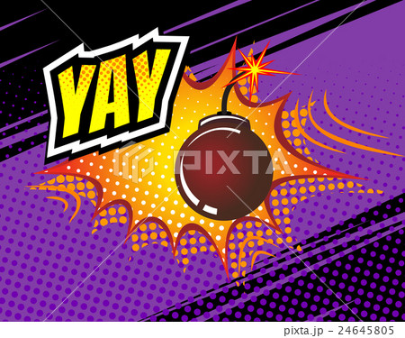 Yay. Vector Retro Comic Speech Bubble, Cartoon 24645805