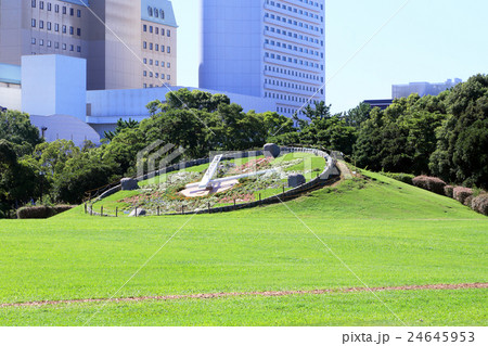 幕張海浜公園 花時計の写真素材