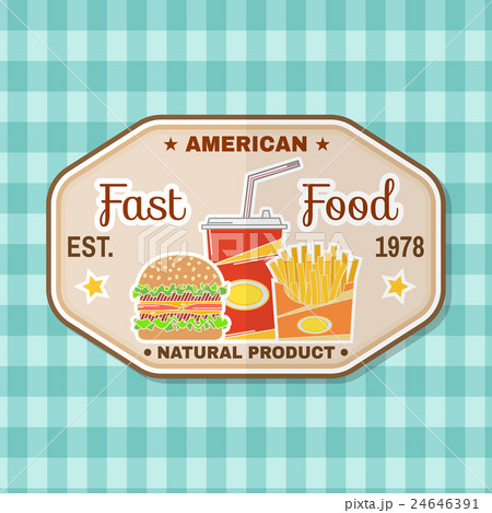 Vintage fast food badge, banner or logo emblem. 24646391
