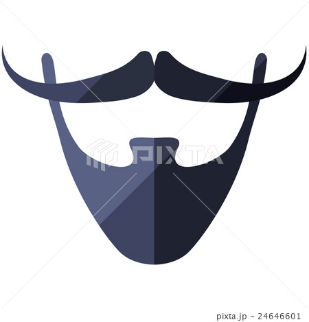 Beard flat icon with hipster mustache 24646601