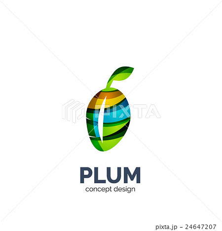 Vector creative abstract plum fruit logo 24647207