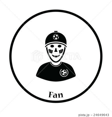 Football fan painted face by italian flags icon 24649643