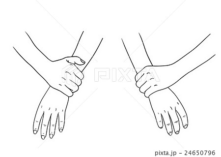 Hand Collection On White Backgroundのイラスト素材