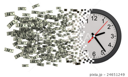 Time Is Money. Clock Falling Apart To Dollars Time Is Money. Clock Falling Apart To Dollars 24651249