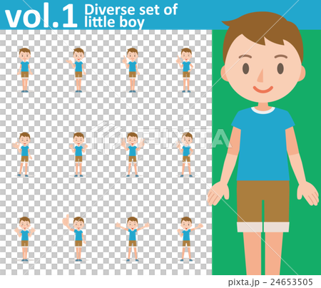 Boys wearing shorts pants vol.1 (sets various facial expressions and poses) 24653505