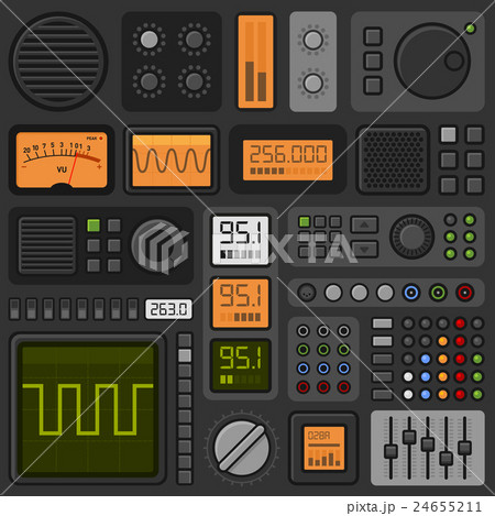 Control Panel UI User Interface HUD Set. Vector 24655211