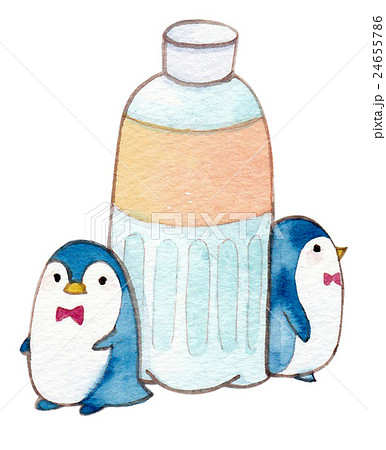 ペットボトルとペンギン 水彩イラストのイラスト素材 24655786 Pixta