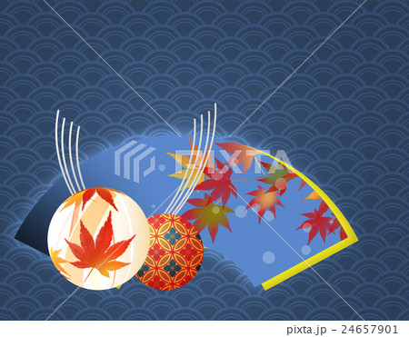 和柄 もみじ 年賀イラスト 和柄 もみじ 年賀イラスト 24657901