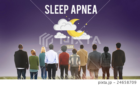 Sleep Apnea Insomnia Sleep Deprivations Disorders Sleepless Concept 24658709