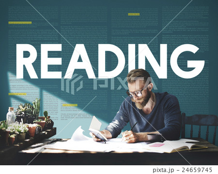REading Newspaper Book Education Media Concept 24659745
