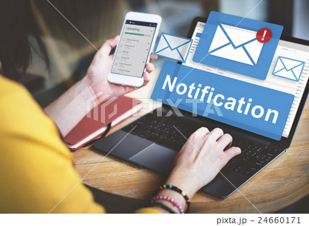 Notification Alert Digital Icon Internet Network Concept 24660171