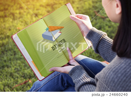 Dinner Cook Book Meal Preparation Concept Dinner Cook Book Meal Preparation Concept 24660240