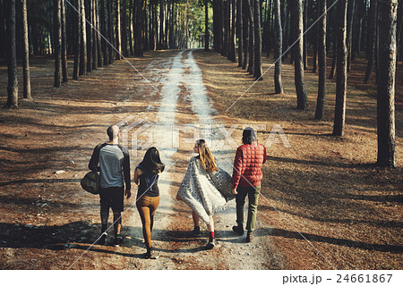 Camping Walking Friendship Outdoors Nature Concept 24661867