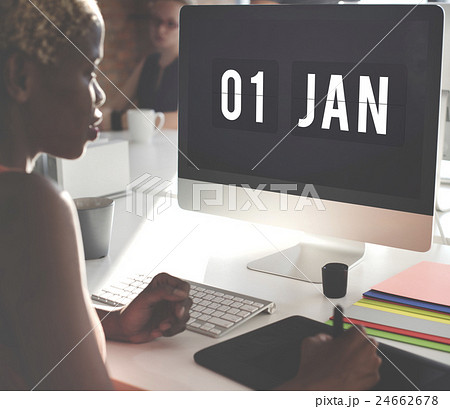 New Year Technology Date Graphic Concept 24662678