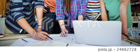 Blueprint Architect Cafe Casual Office Discussion Concept 24662728