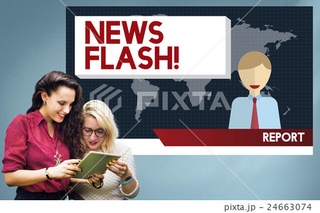 News Flash Announcement Breaking News Report Concept 24663074