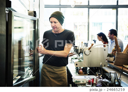 Coffee Shop Bar Counter Cafe Restaurant Relaxation Concept 24665259